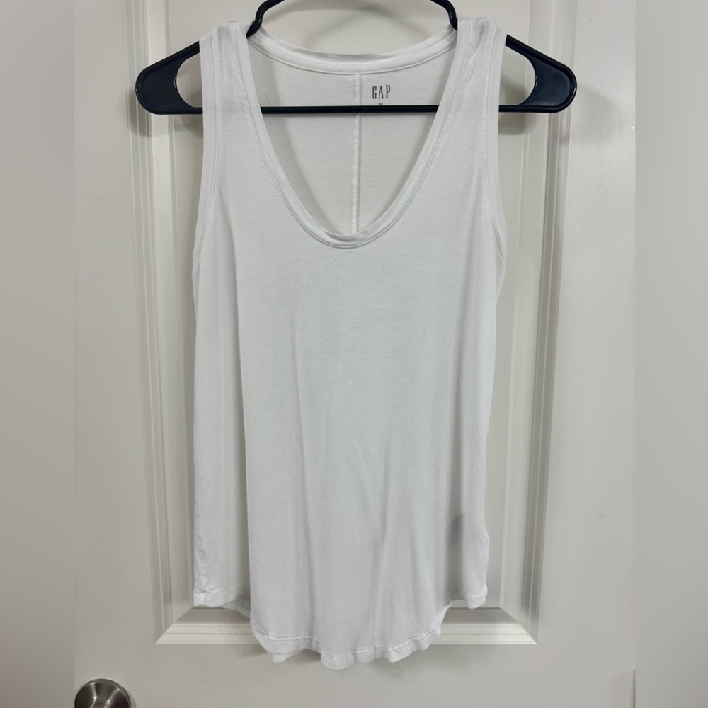 GAP White Fitted Tank Top